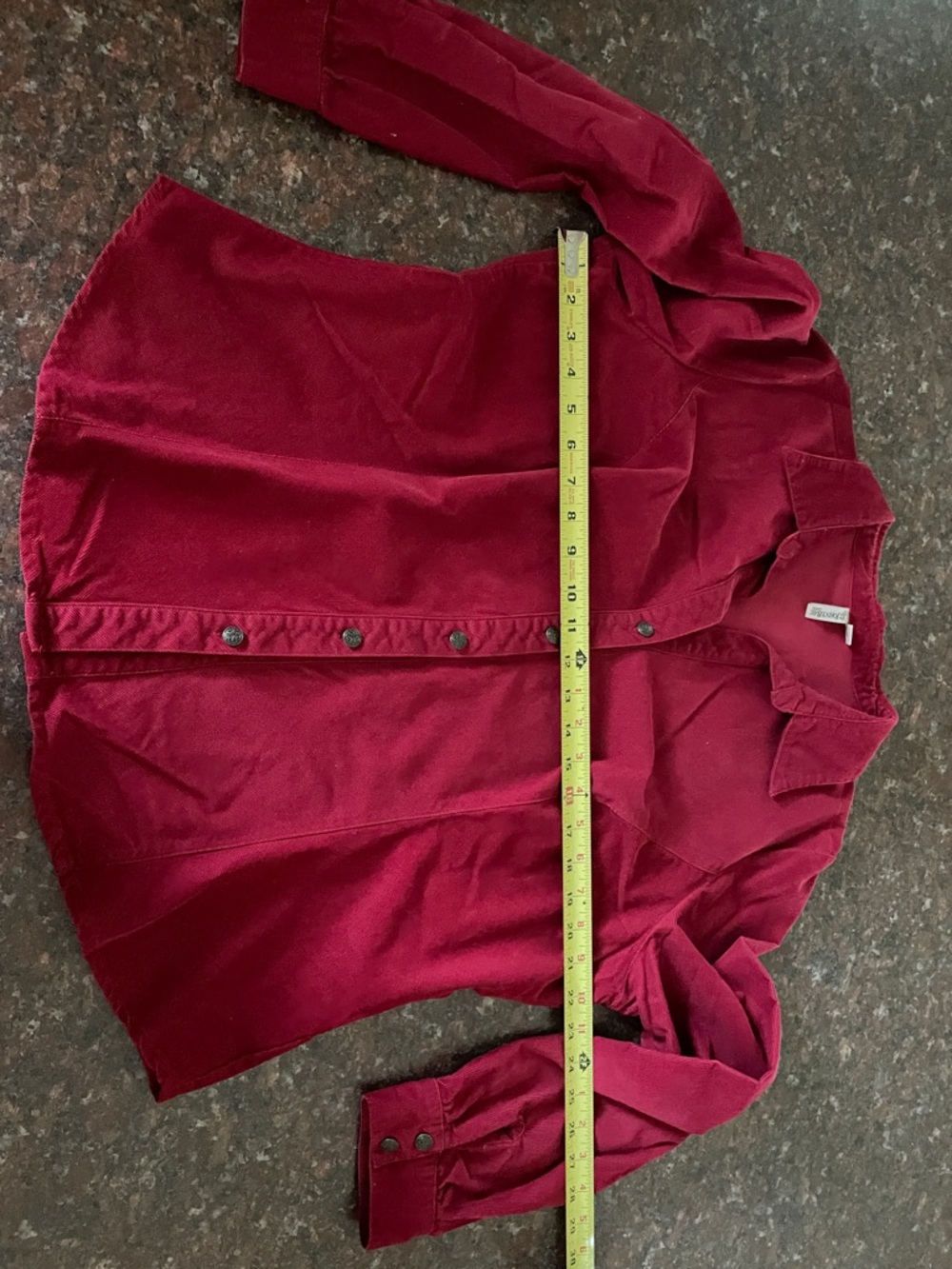 Women’s Button-Down Corduroy Shirt - Deep Red